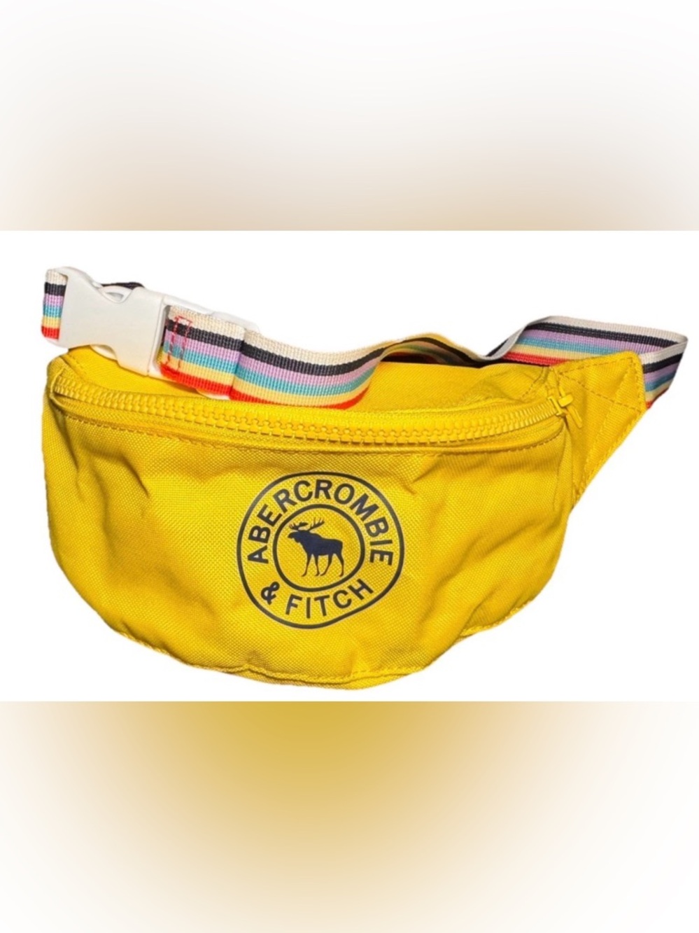 Abercrombie kids  Yellow Fanny Pack, rainbow straps. EXCELLENT condition